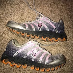 Grey,pink & black woman shoes size 6.5